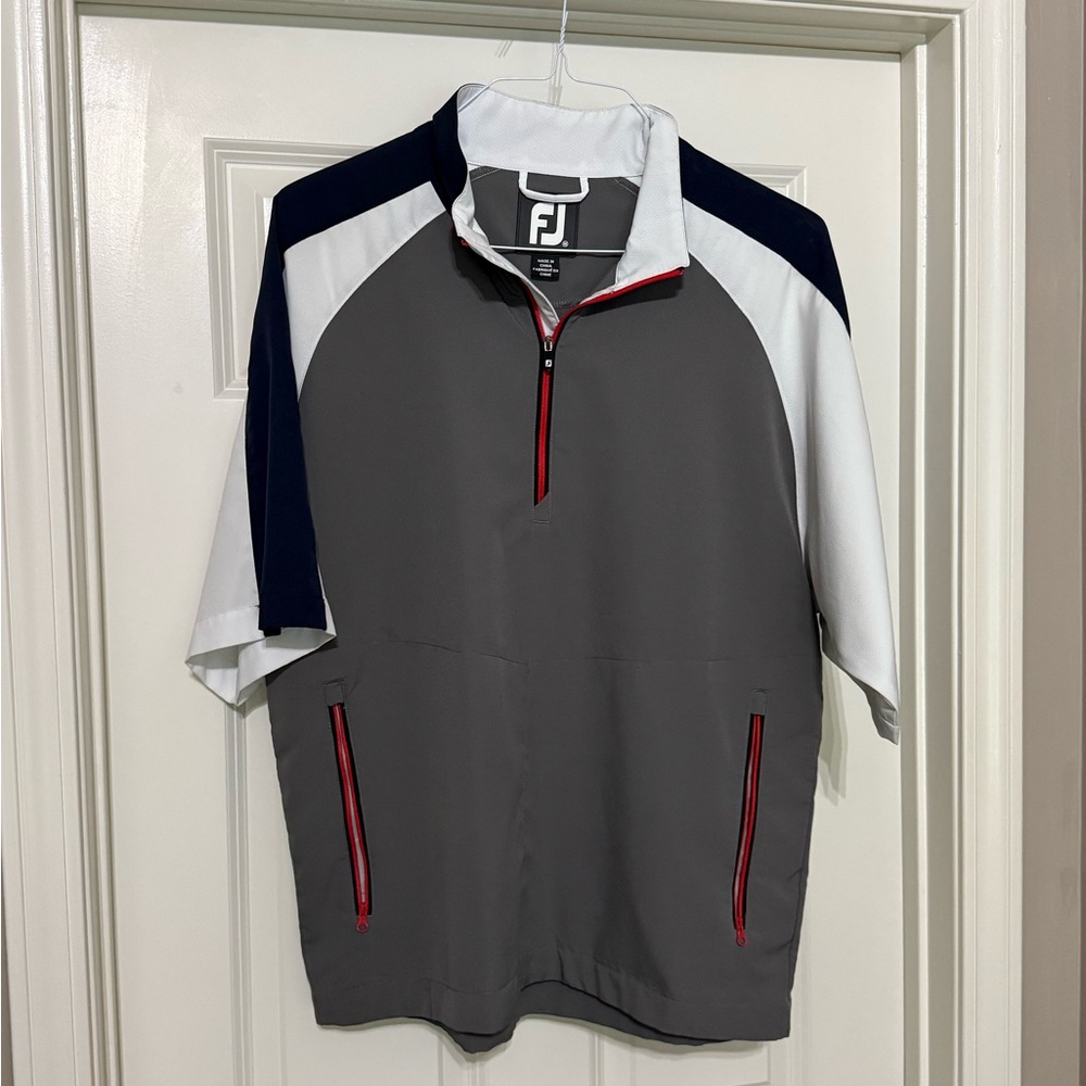 FootJoy Men's Gray, White, and Black Windbreaker